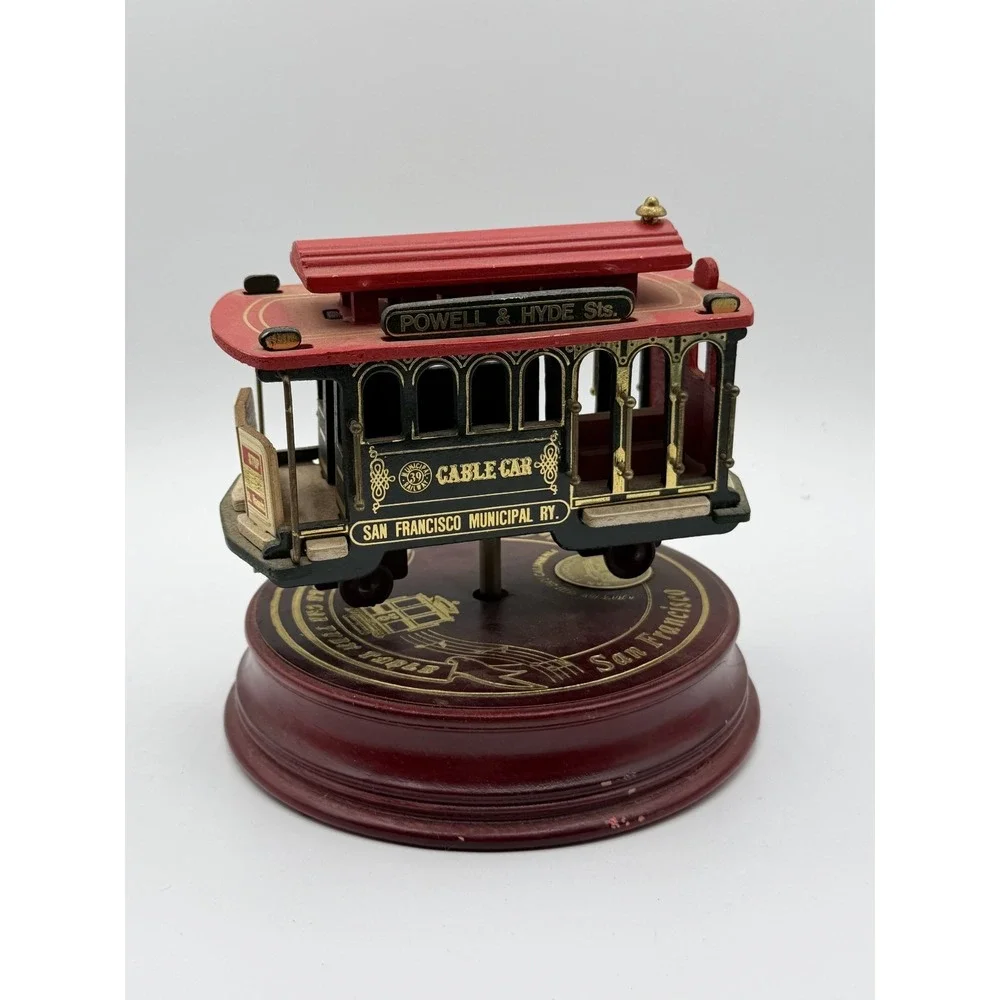 Vintage San Francisco Cable Car Music Box Powell Hyde Tested Works Need Fix AS I
